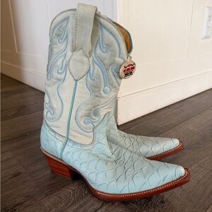 Los Altos Western Wear  Light Blue Western Boots Women’s 5.5 Leather NWT
